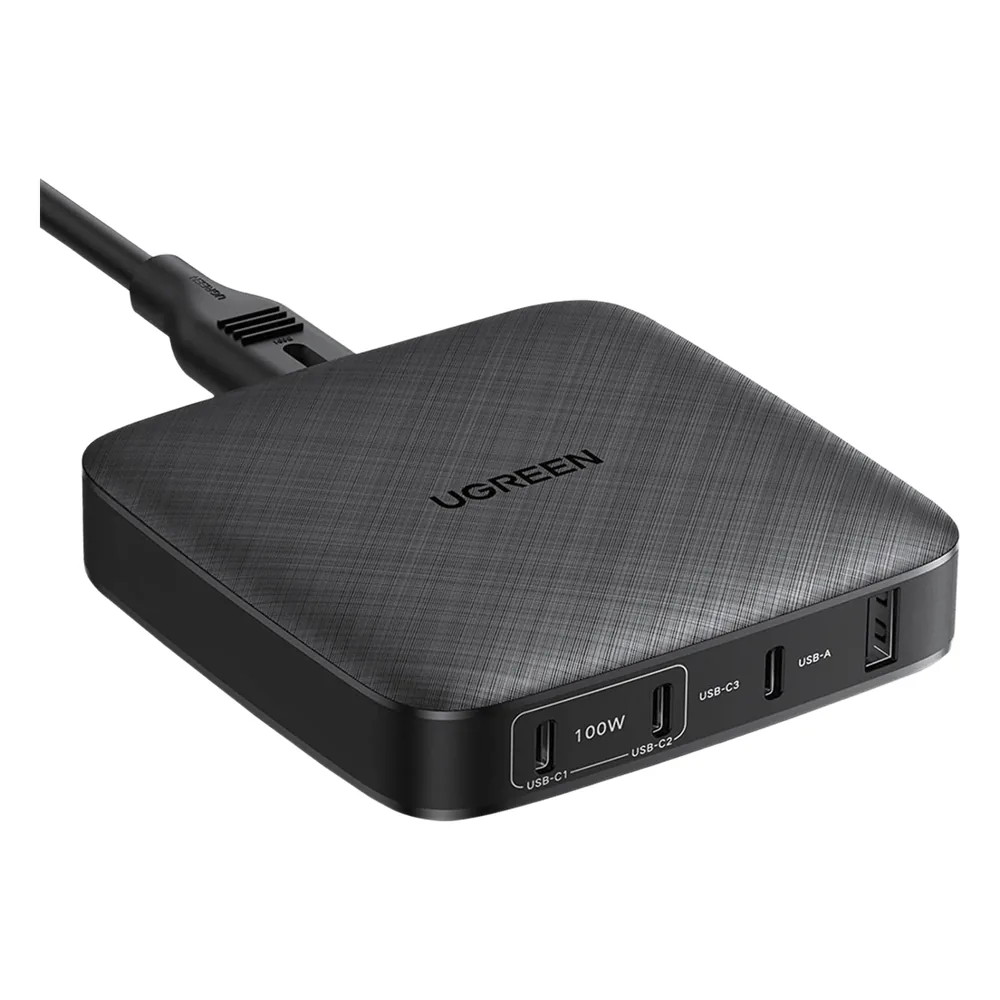 Cargador de escritorio de 100W / 4 Puertos de Carga Rápida / 4 USB-C / 2 USB-A / Tecnología GaN II +SIC / Power Delivery 3.0 / Quick Charge 4.0 / Chip Confiable y Carga Inteligente / Optimiza la Experiencia de Carga