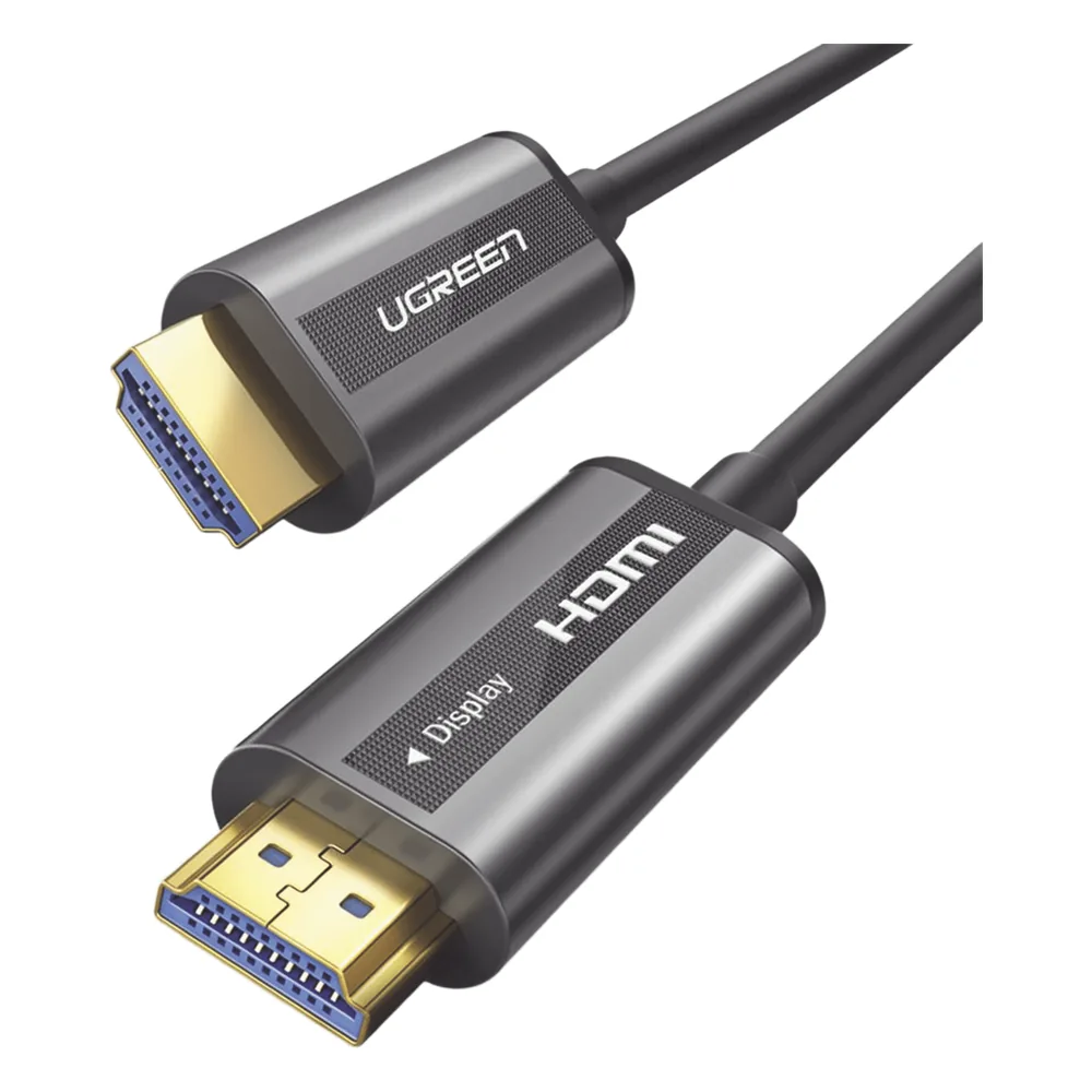 Cable HDMI de 15 Metros (49.21 Pies) por Fibra Óptica 4K@60Hz | Fibra de 4 Núcleos + Cobre EstaÑado de 7 Núcleos | Compatible con HDMI 2.0 | Alta Velocidad 18 Gbps | 3D | HDR | Carcasa de Zinc | Premium | 2 AÑos de GarantÍa