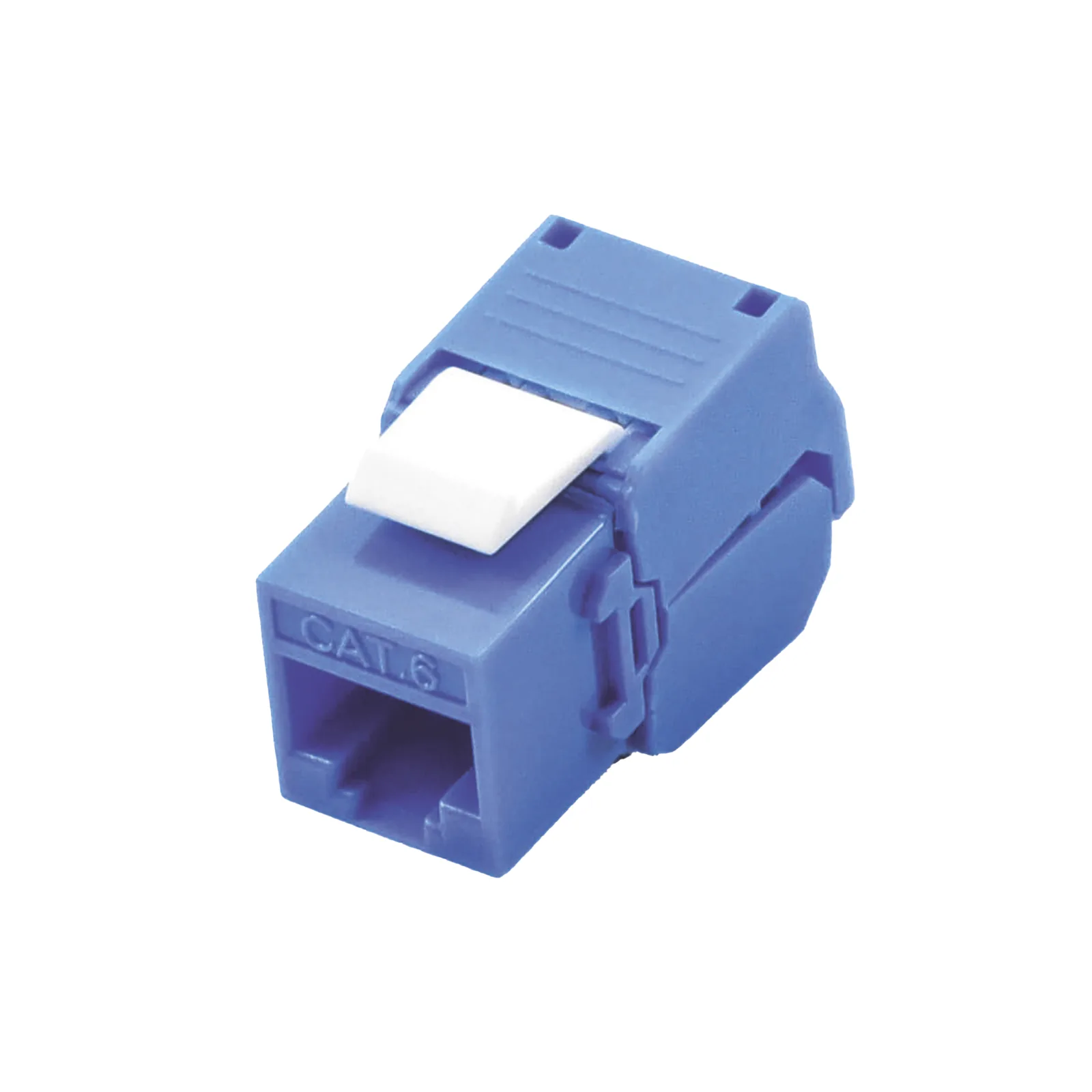 Módulo Jack Keystone Cat6 (Toolless), con Terminación en Ángulo 180 Grados Color Azul, Compatible con Faceplate y Patchpanel Linkedpro