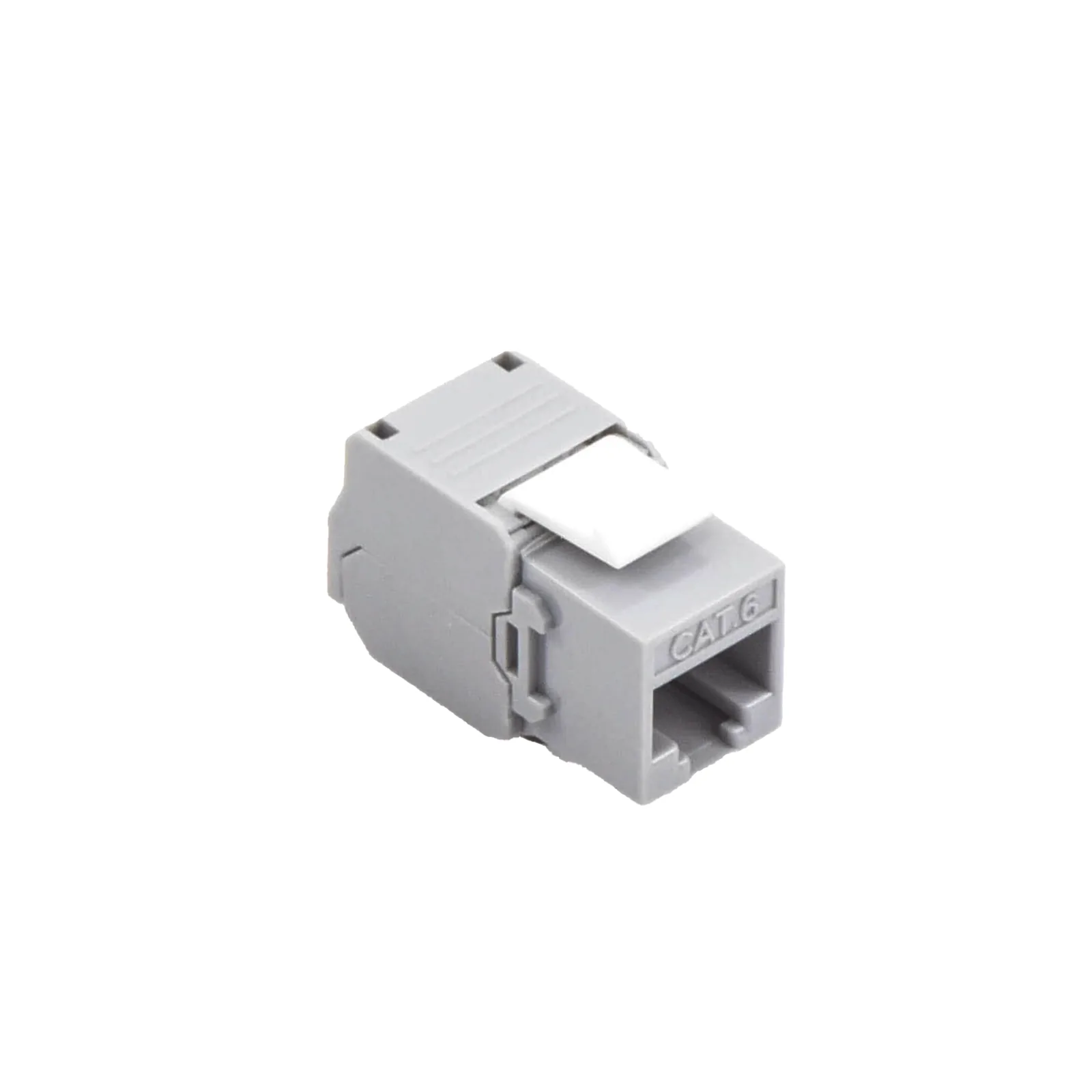 Módulo Jack Keystone Cat6 (Toolless), con Terminación en Ángulo 180 Grados Color Gris, Compatible con Faceplate y Patchpanel Linkedpro