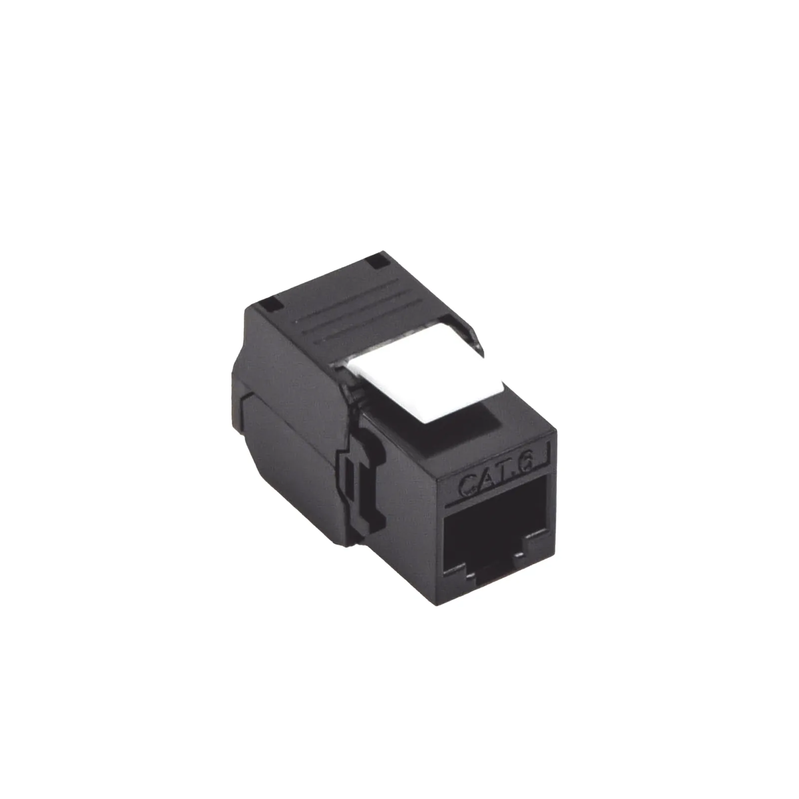 Módulo Jack Keystone Cat6A (Toolless), con Terminación en Ángulo 180 - Color Negro, Compatible con Faceplate y Patchpanel Linkedpro