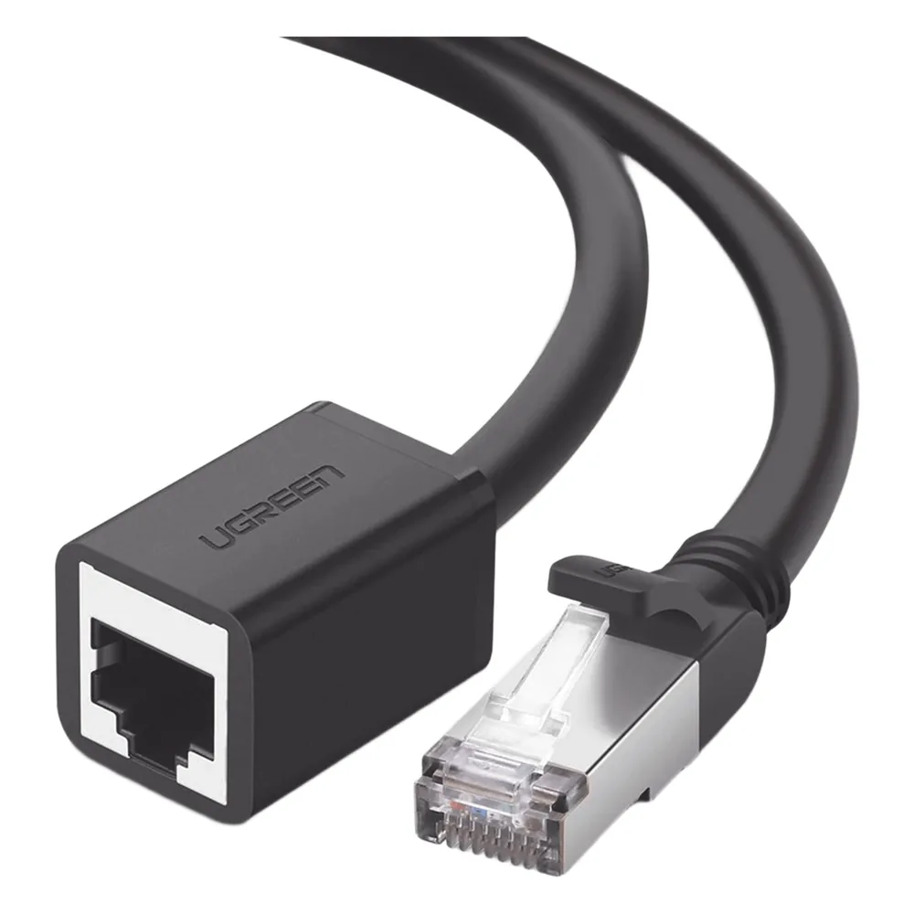 Cable de Extensión Cat6 RJ45 F/UTP / Macho a Hembra / 0.5m / Método de conexión 568B / Velocidad de transmisión 1000Mbps / Ancho de banda del canal 250MHz / Caja de Cobre / Negro