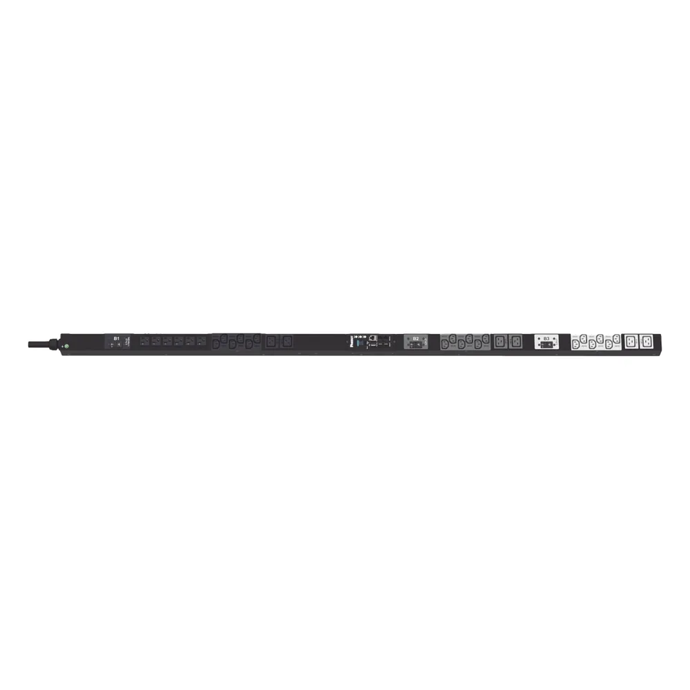 PDU Monitoreable (MI) para Distribución de Energía, Enchufe de Entrada NEMA L21-30P, Con 18 Salidas C13 y 4 C19, de Instalación Vertical, 120 o 220 Vca, 30 Amp