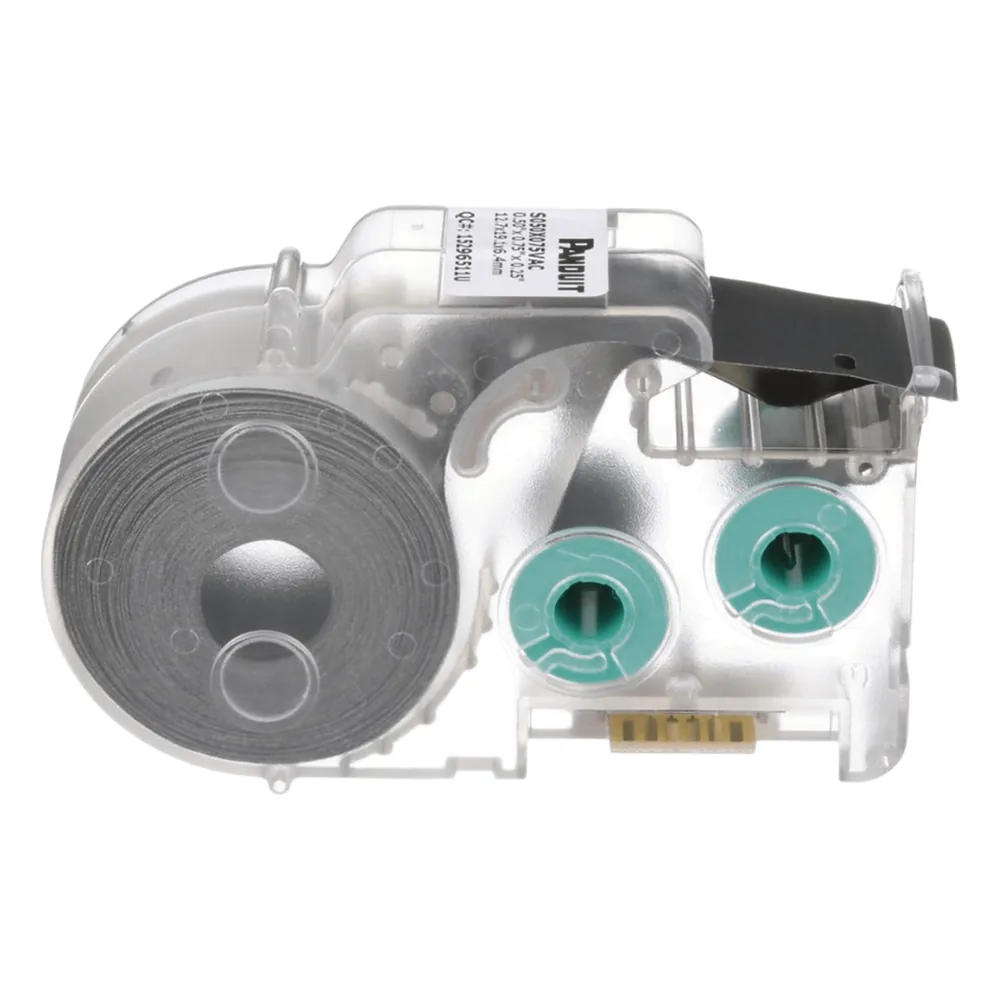 Casete de 200 Etiquetas Autolaminadas de 19 x 38.1 mm (0.75 x 1.5 pulgadas), para Cables de 4.1 a 8.1 mm (0.16 a 0.32 pulgadas) de Diámetro, Área de Impresión Color Blanco