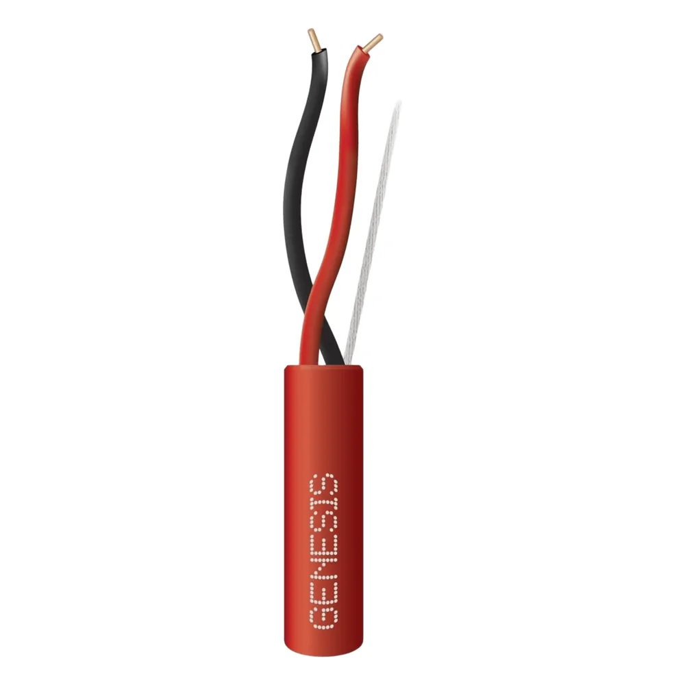 Carrete de 305 Metros (1000 Pies) de Alambre / 2x14 AWG / Plenum / Tipo FPLP / Color Rojo / Para Aplicaciones en Sistemas de Detección de Incendio y Sistemas de Evacuación.