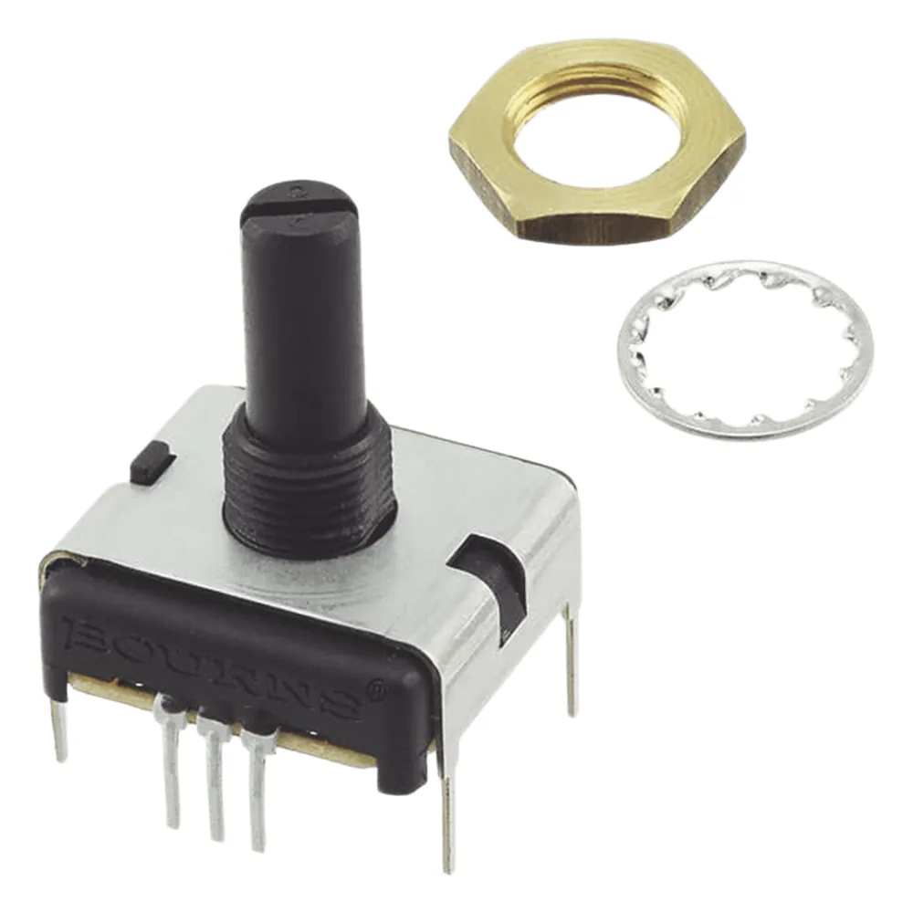 Potenciómetro Cuadrado 22 mm, 5k Ohm, 3/4 Watt, 1 Vuelta / Montaje en Panel del Monitor de Servicio COM-3 (PCW1J-B24-KAB502L).