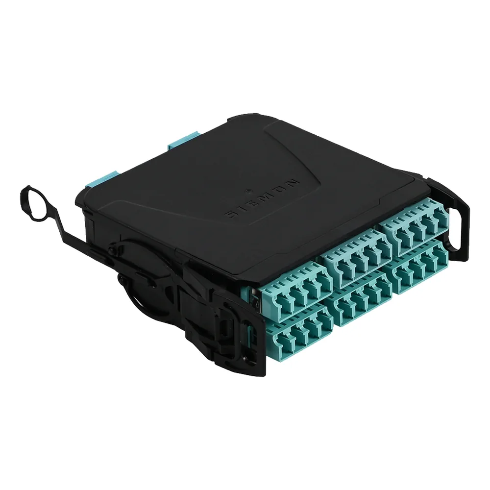 Módulo Plug & Play LightVerse, Hasta 24 fibras, Base 12 Hembra, "Shuttered" LC/UPC para fibra Multimodo OM4, UL Loss