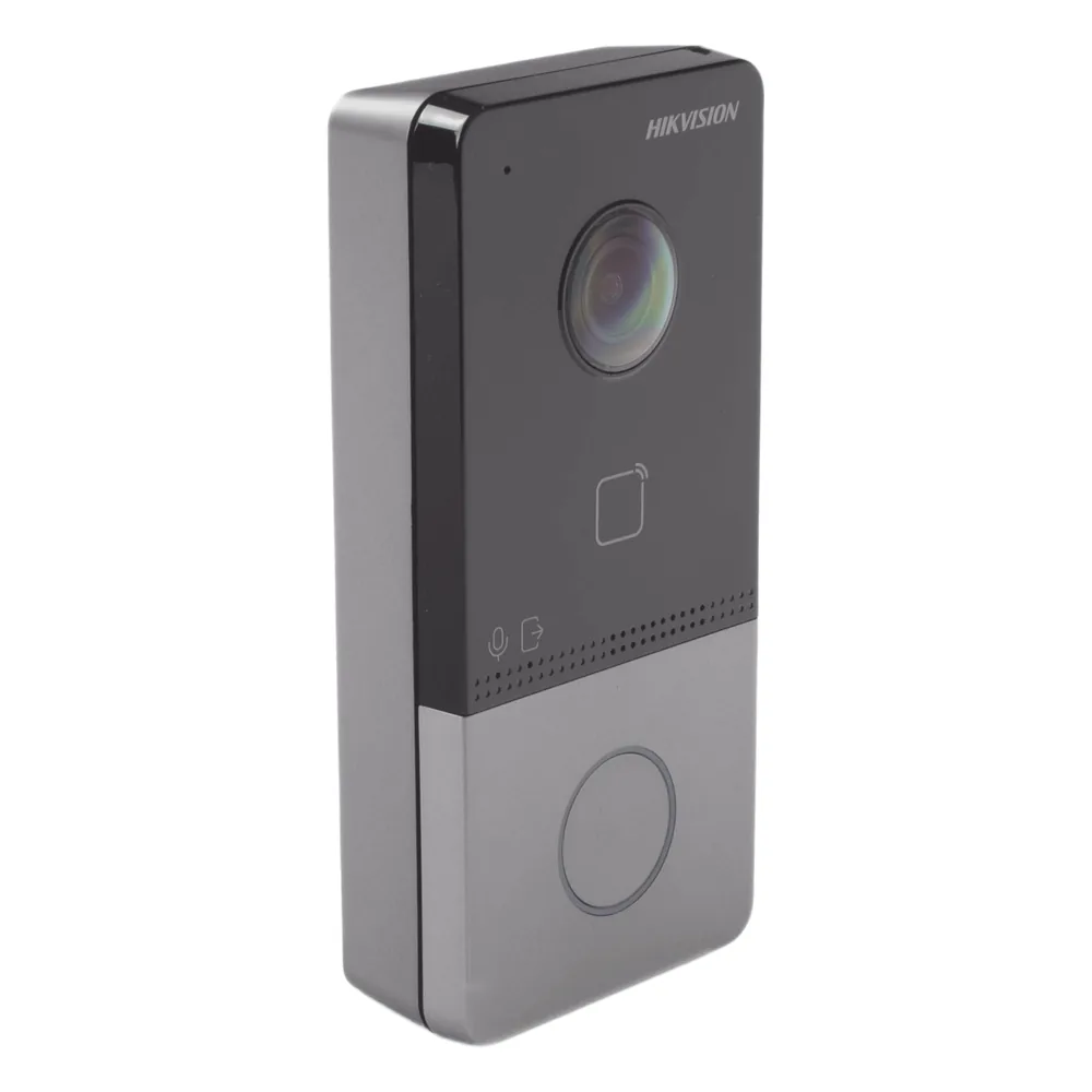 Videoportero IP 2 Megapixel / PoE Estandar / IP65 / Apertura desde Hik-connect / Soporta 1 Departamento y Hasta 6 Monitores / Soporta Tarjetas Mifare / 1 Salida Relay