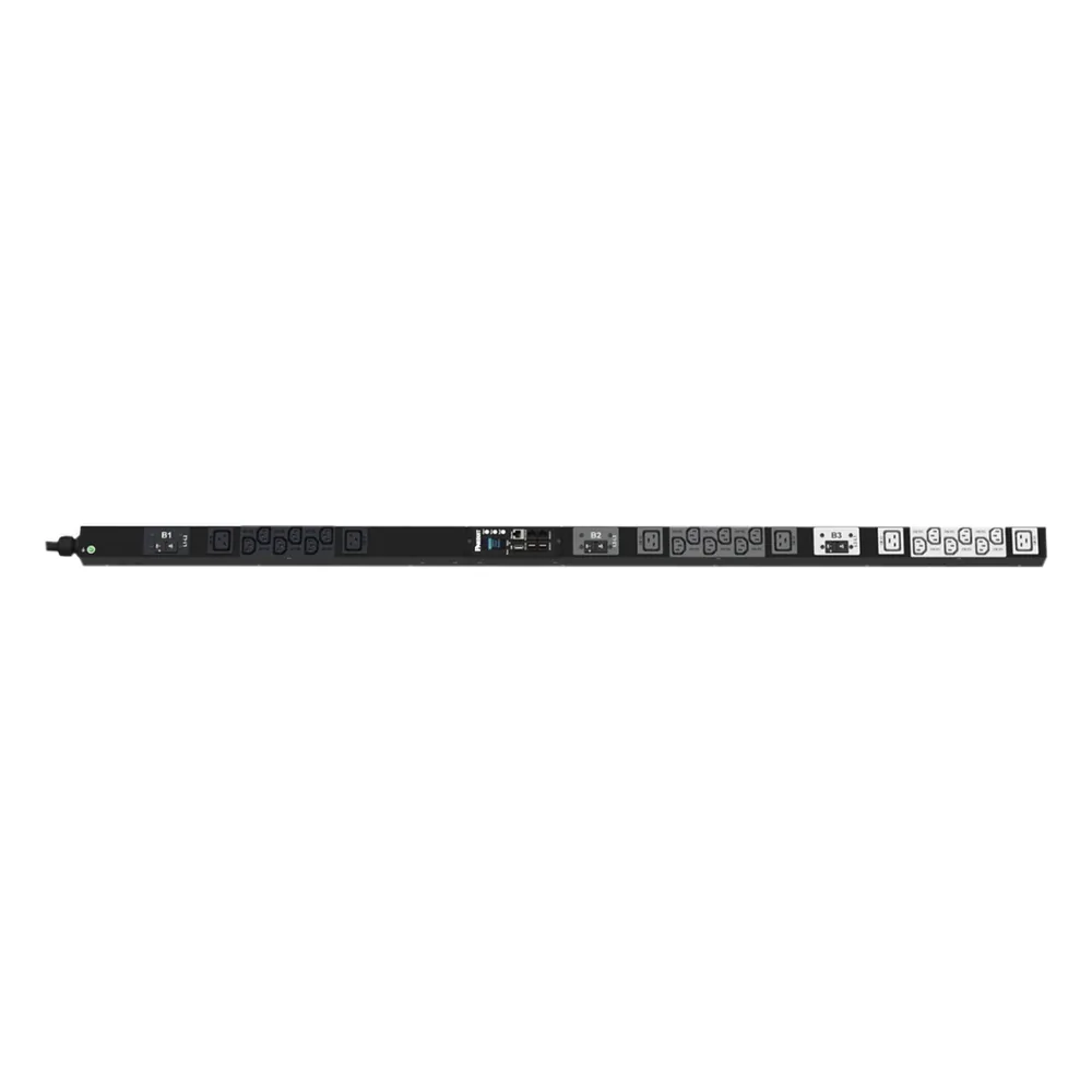 PDU Monitoreable (MI) para Distribución de Energía, Enchufe de Entrada NEMA L21-30P, Con 18 Salidas C13 y 6 C19, de Instalación Vertical, 208 Vca, 30 Amp