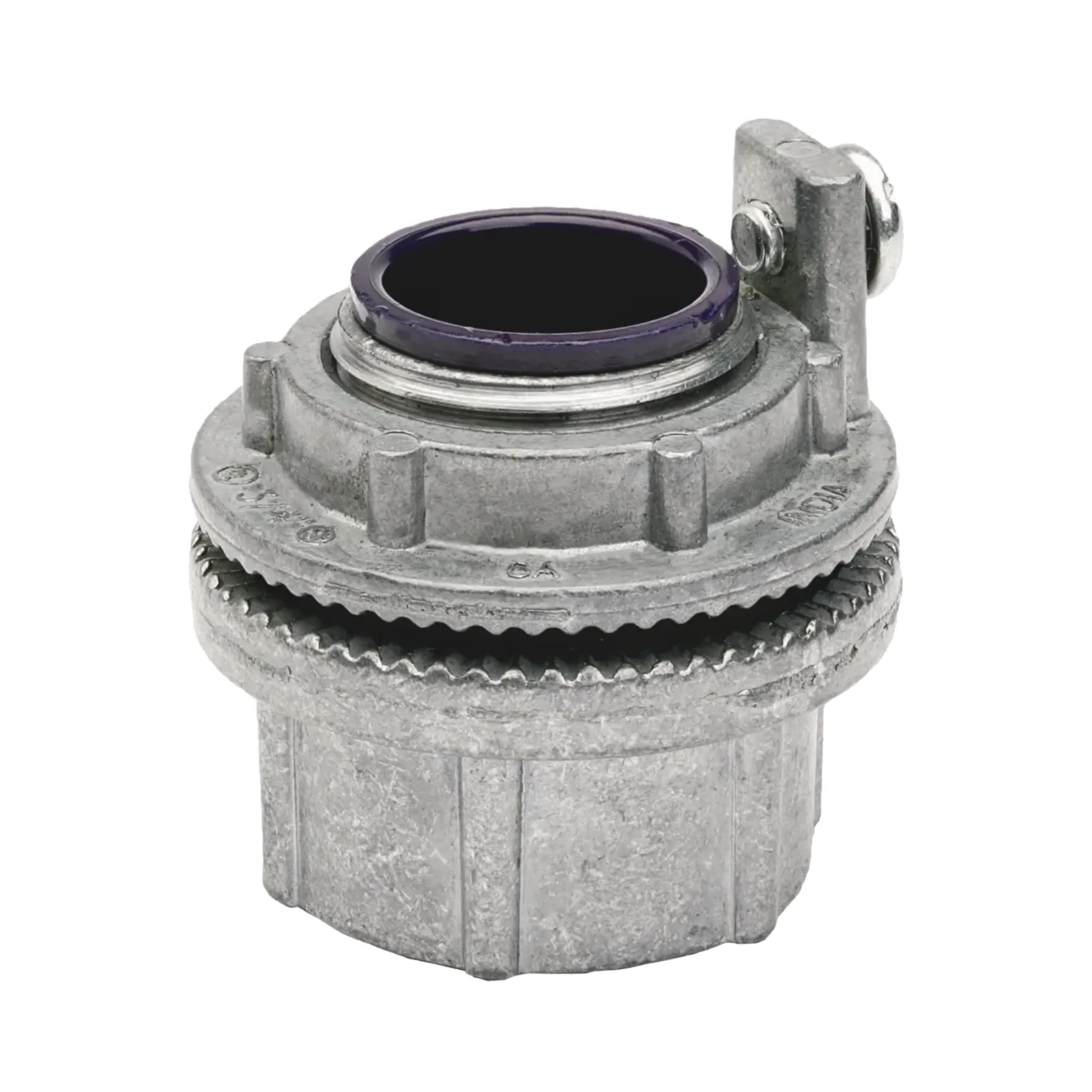 Conector Myers de Aluminio de 1 1/4" con tornillo de puesta a tierra, disponible para Áreas Peligrosas Clase 1 División 2 de acuerdo con NEC 501.10.