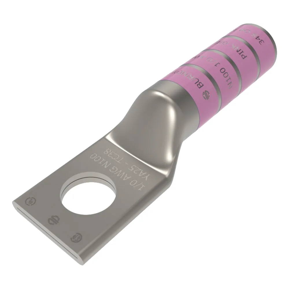 Zapata Terminal de Barril Largo para Tornillo de 5/16" y Calibre 1/0 AWG.