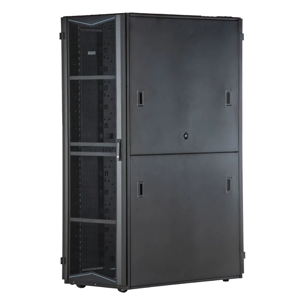 Gabinete FlexFusion para Centros de Datos, 45 UR, 700 mm de Ancho, 1070 mm de Profundidad, Sin Paneles Laterales, Fabricado en Acero, Color Negro