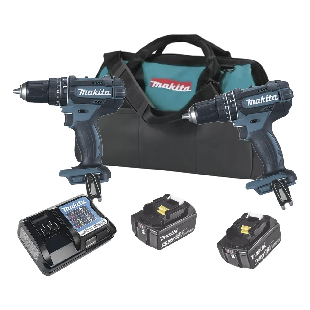 KIT (DHP482Z Rotom..+ DTW181Z Pistola Impacto) 2 Baterías de 3 AH y Cargador Estuche de Lona18V