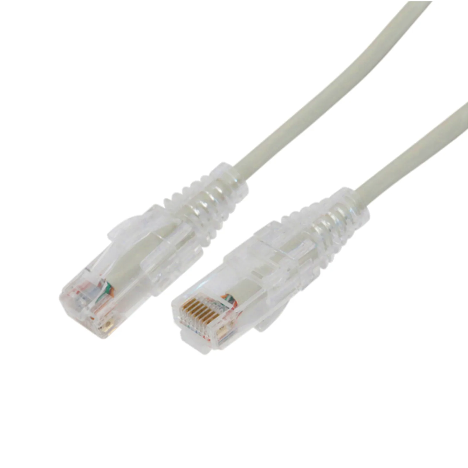 Cable de Parcheo Slim UTP Cat6A - 0.5 Metros (1.64 Pies) Gris, Diámetro Reducido (28 AWG)