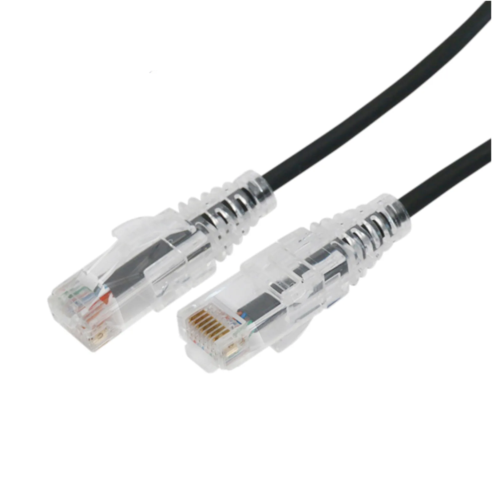 Cable de Parcheo Slim UTP Cat6A - 2 Metros (6.56 Pies) Negro, Diámetro Reducido (28 AWG)