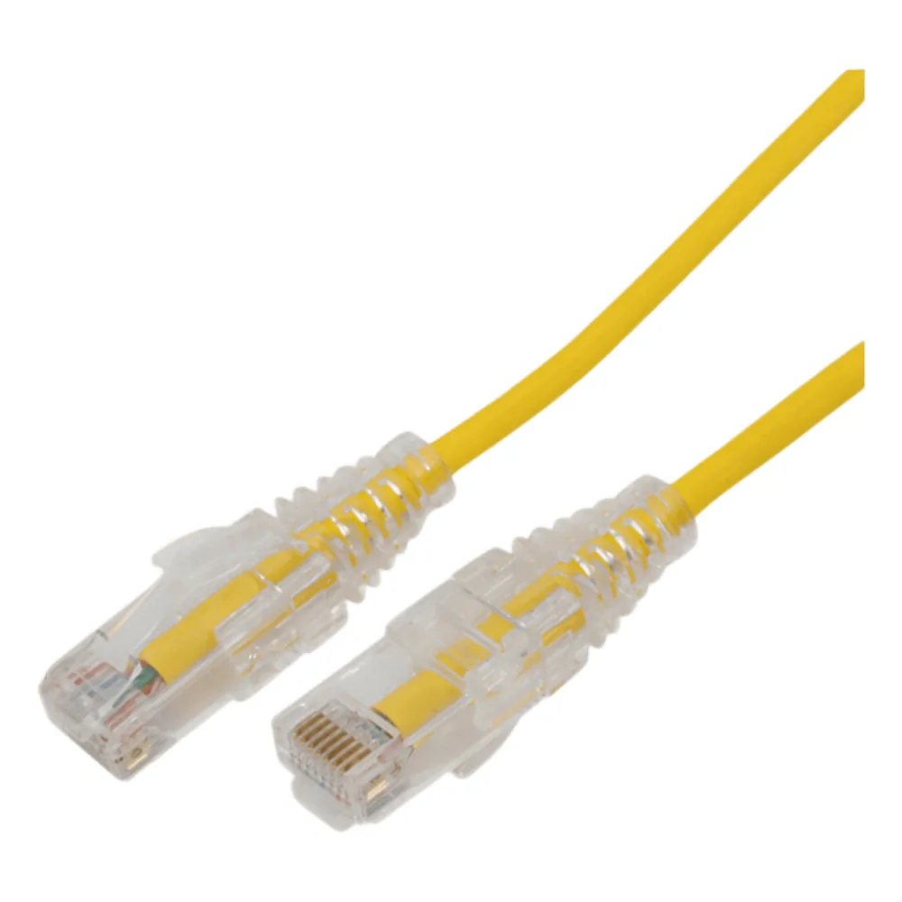 Cable de Parcheo Slim UTP Cat6A - 3 Metros (9.84 Pies) Amarillo, Diámetro Reducido (28 AWG)