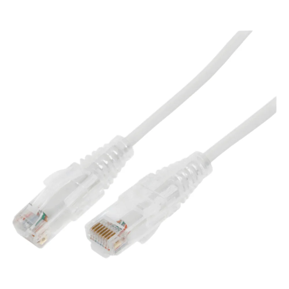 Cable de Parcheo Slim UTP Cat6A - 5 Metros (16.40 Pies) Blanco, Diámetro Reducido (28 AWG)