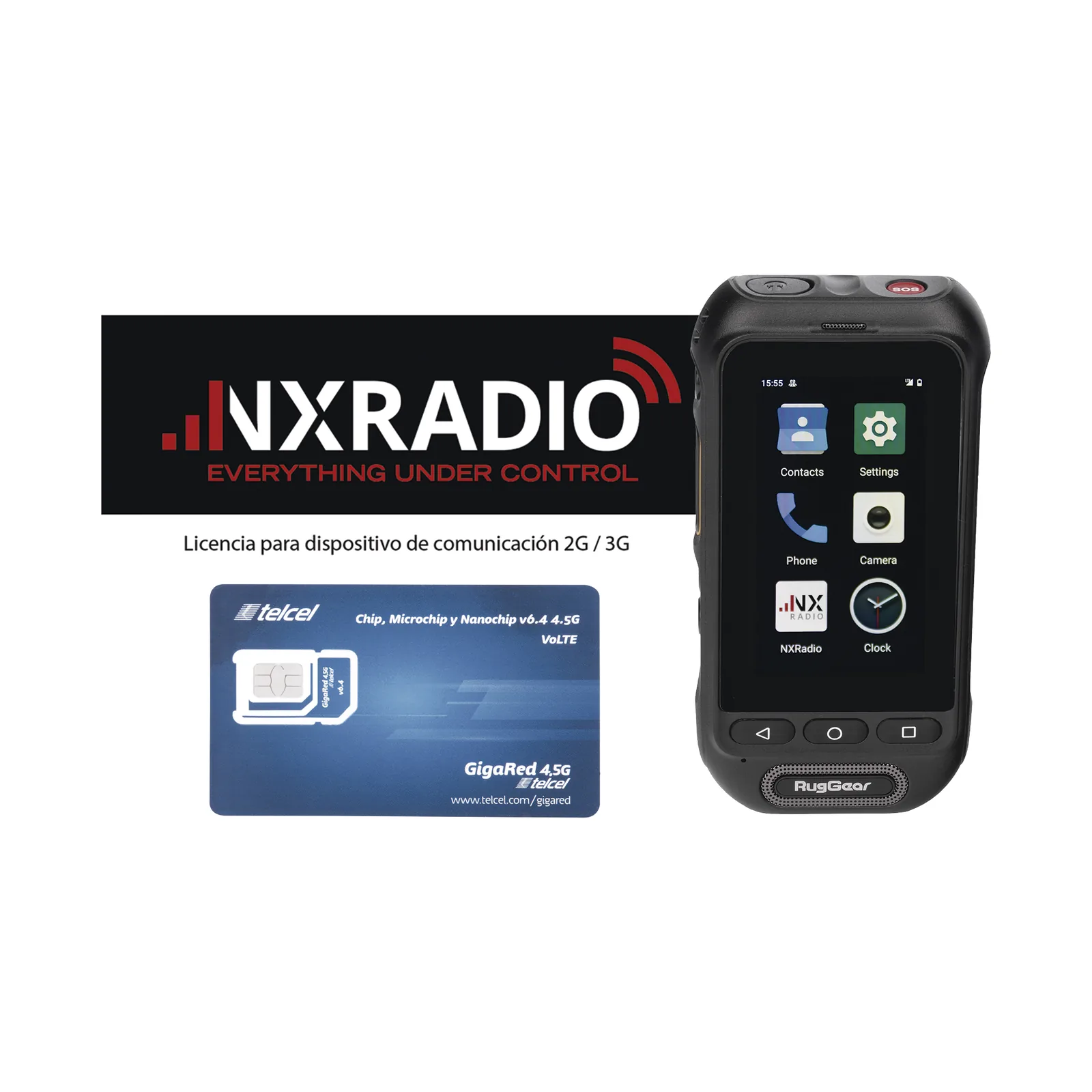 KIT Radio RG360 +12 Meses Servicio NXRADIOTERMINAL + SIM YOBI 1GB Mensual por 12 Meses