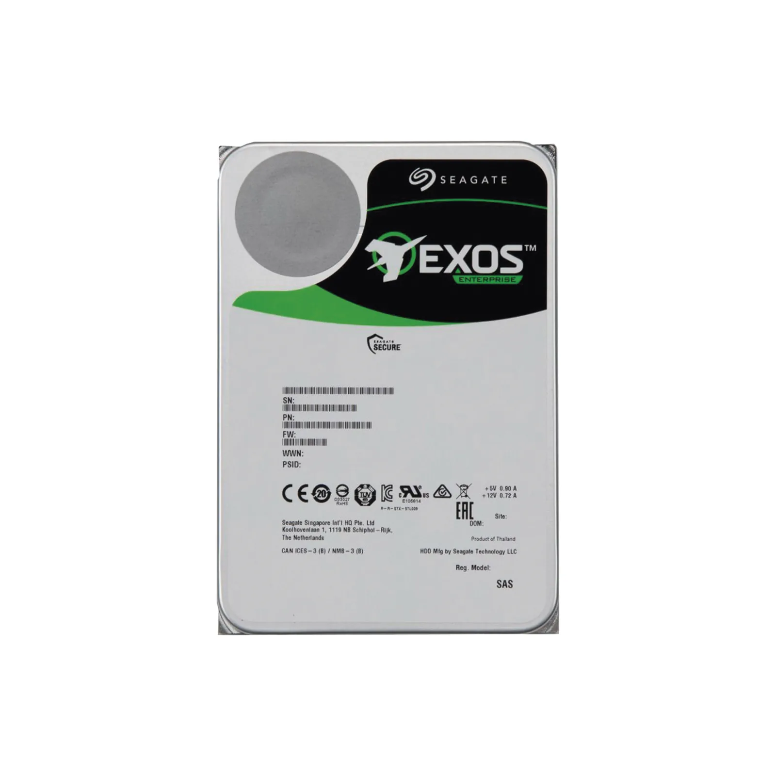 Disco Duro 3.5" 10 TB EXOS / 7200 RPM / SAS / Alto Rendimiento