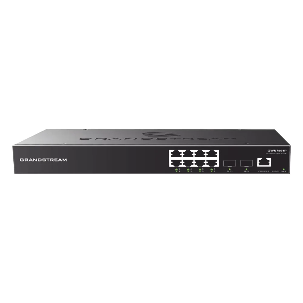 Switch Gigabit Administrable / 8 puertos 10/100/1000 Mbps + 2 Puertos SFP Uplink / Compatible con GWN Cloud.