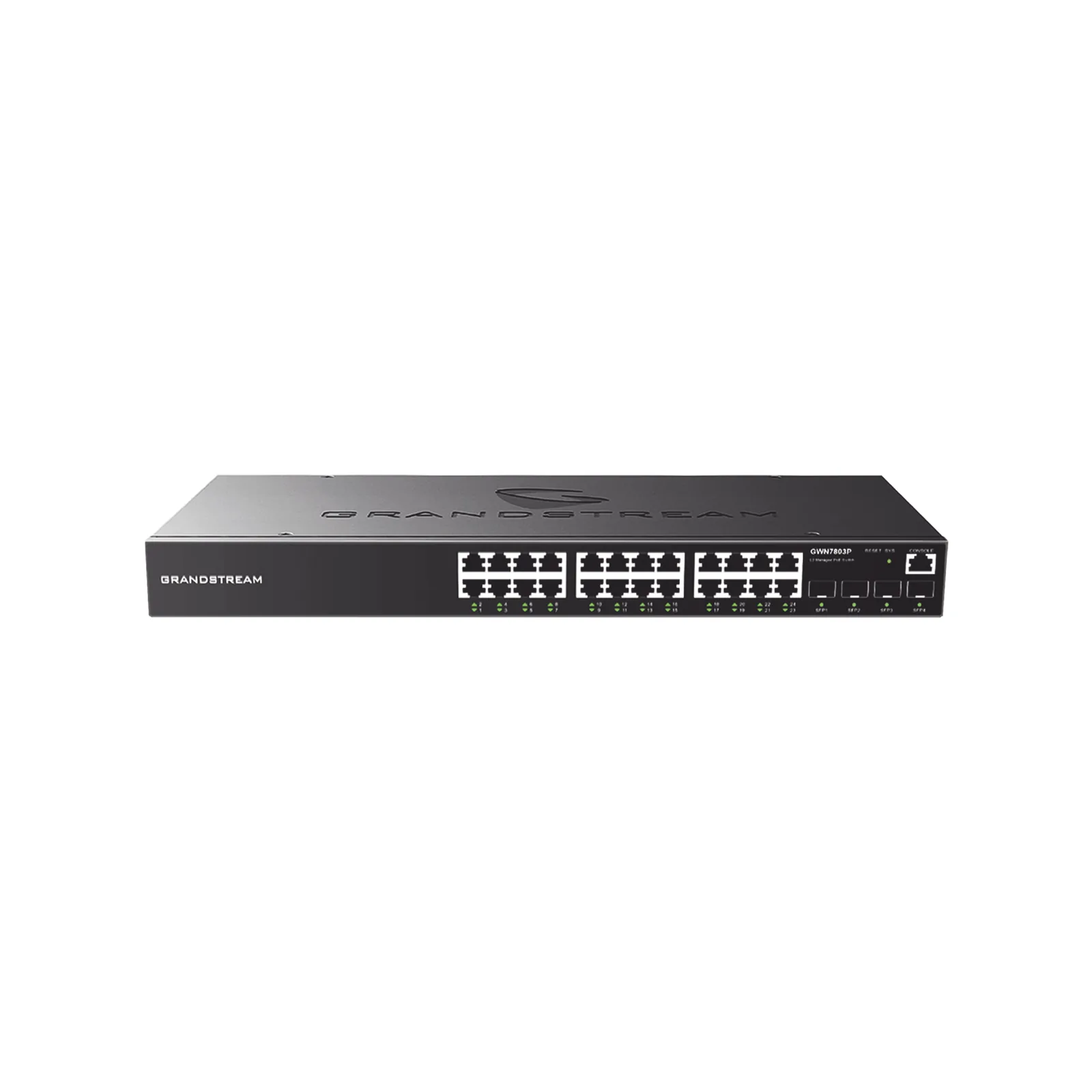 Switch Gigabit Administrable / 24 puertos 10/100/1000 Mbps + 4 Puertos SFP Uplink / Compatible con GWN Cloud.