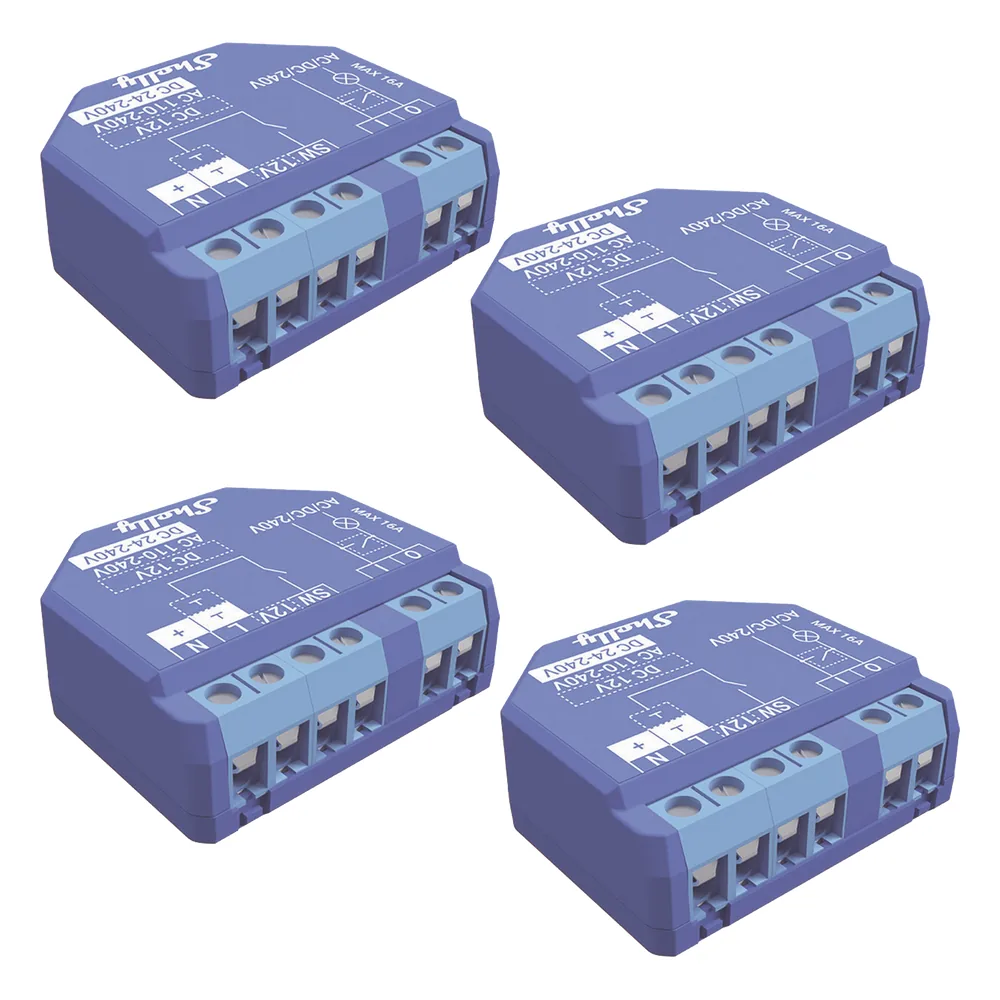 Kit de 4 / Relevador inalámbrico inteligente 16A, 110-230 V, compatible con asistente de voz Alexa, Google Home