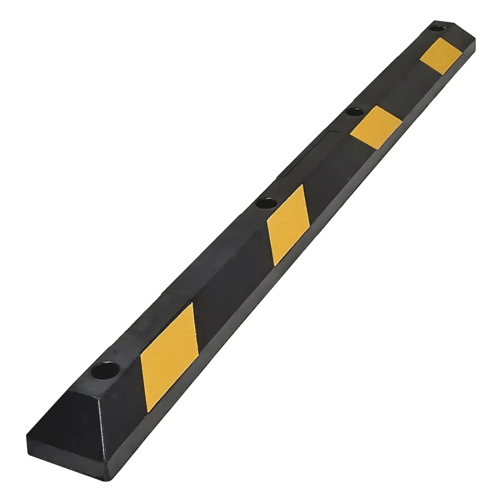 Tope Vehicular P / Estacionamiento / 183cm / Color Negro-Amarillo / 8 Franjas Reflejantes.
