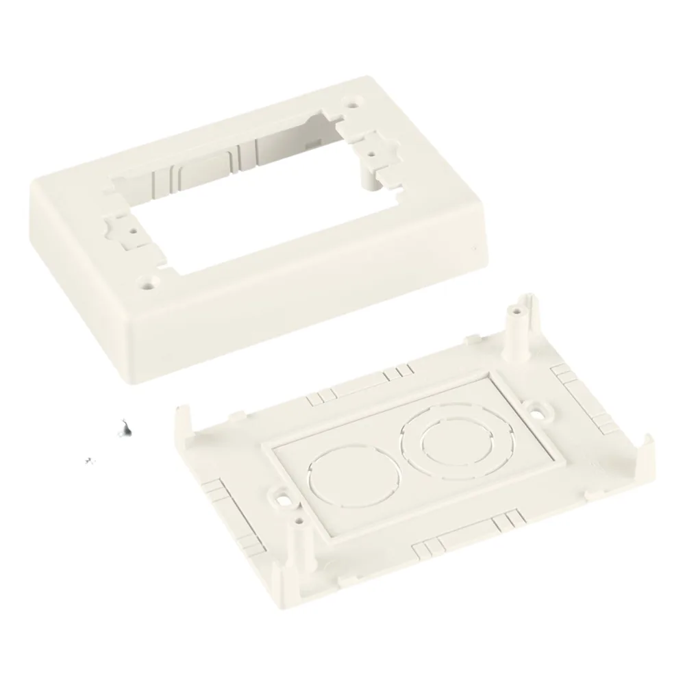 Caja de Pared Superficial Sencilla, de Dos Piezas, Uso Universal con Placas de Pared, Color Blanco