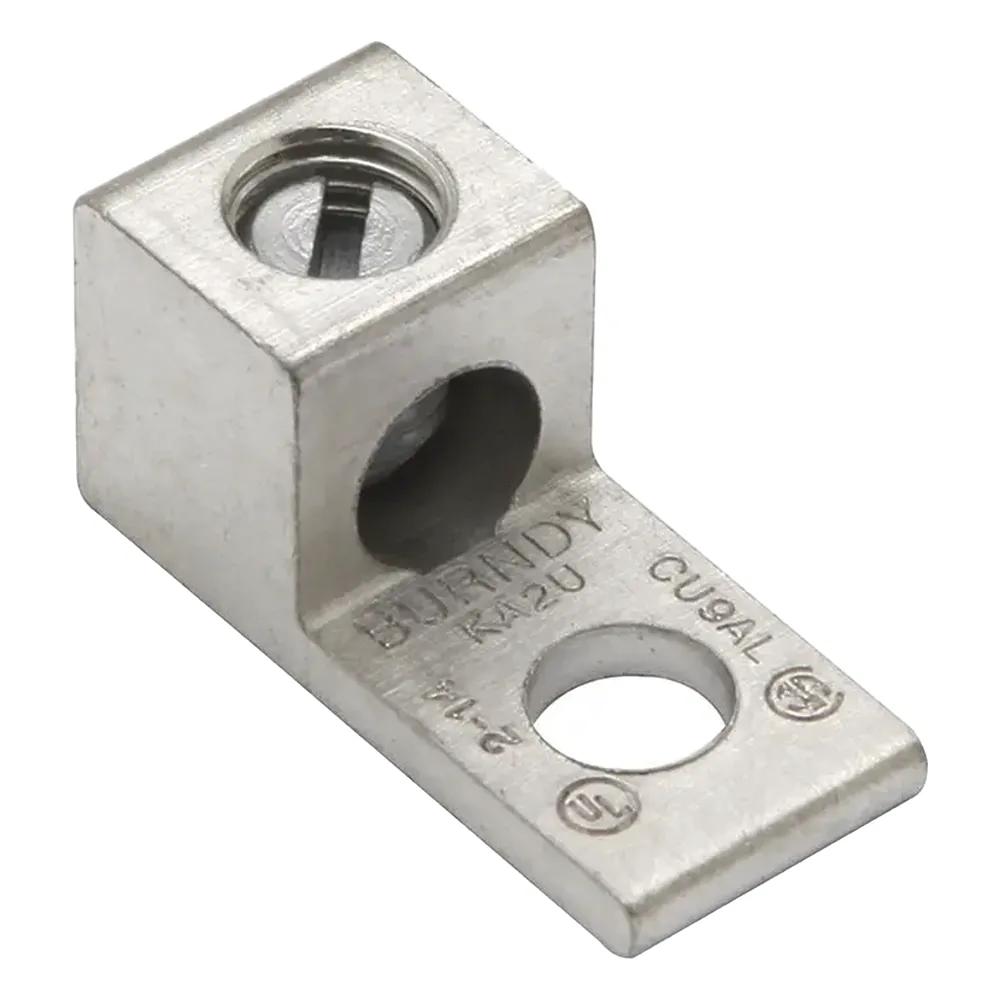 Terminal Universal de Aluminio/ 1 Orificio para Calibre 14- 6 AWG / Perno de 1/4" / AL-CU Estañado.