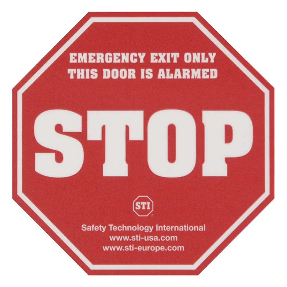Etiqueta de advertencia "Puerta con alarma" EXIT STOPPER® STI-6400