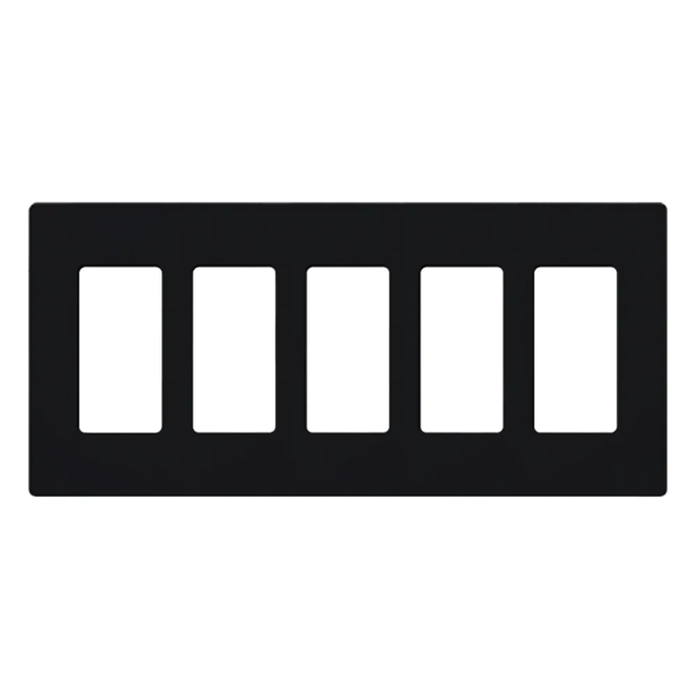 Placa de pared de 5 espacios para atenuadores e interruptores Lutron, línea Designer Satin Colors
