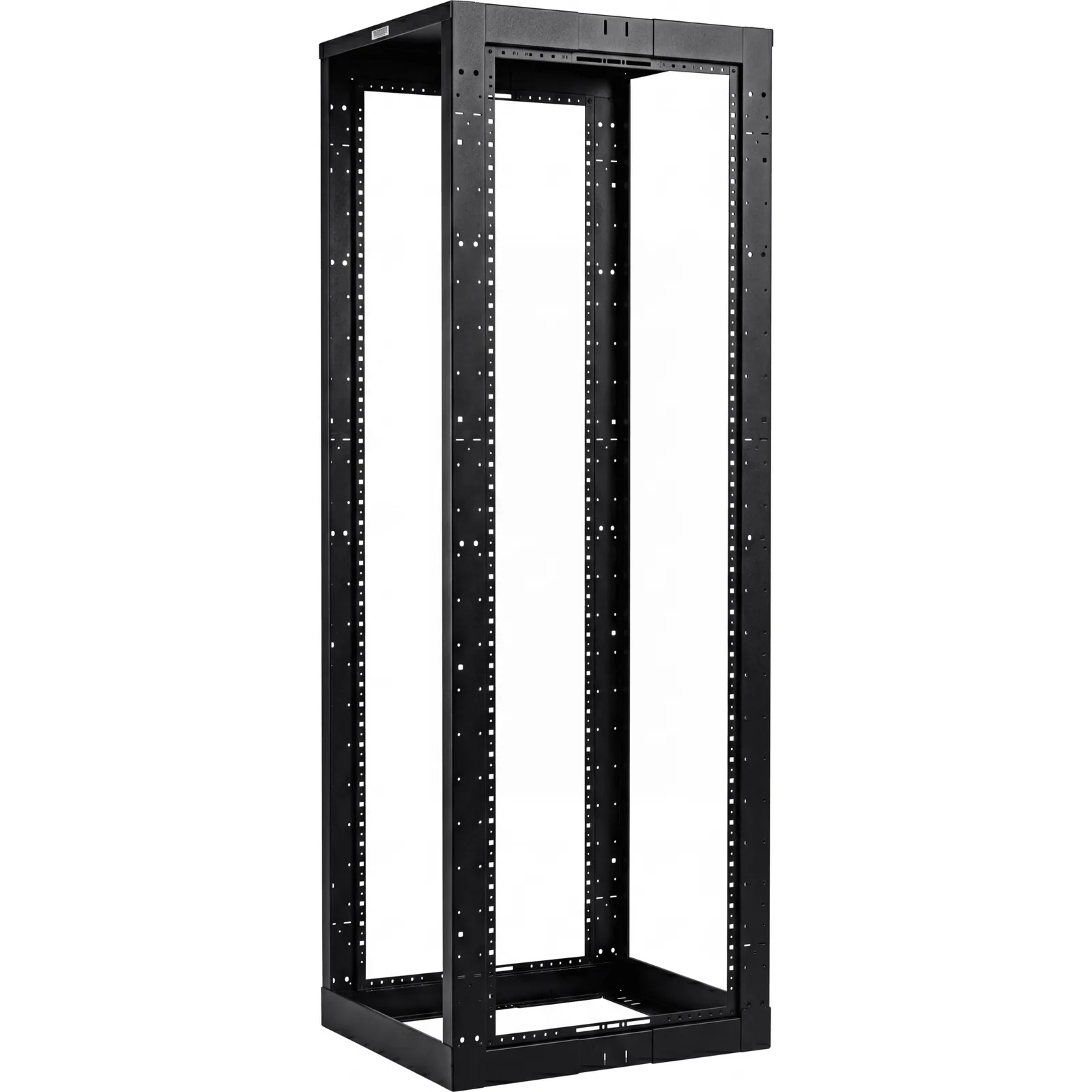 Rack de Cuatro Postes Estándar de 19", Rieles Con Orificio Para Tuerca Enjaulada, Profundidad Ajustable de 23 a 42 in, 45 Unidades de Rack, Color Negro