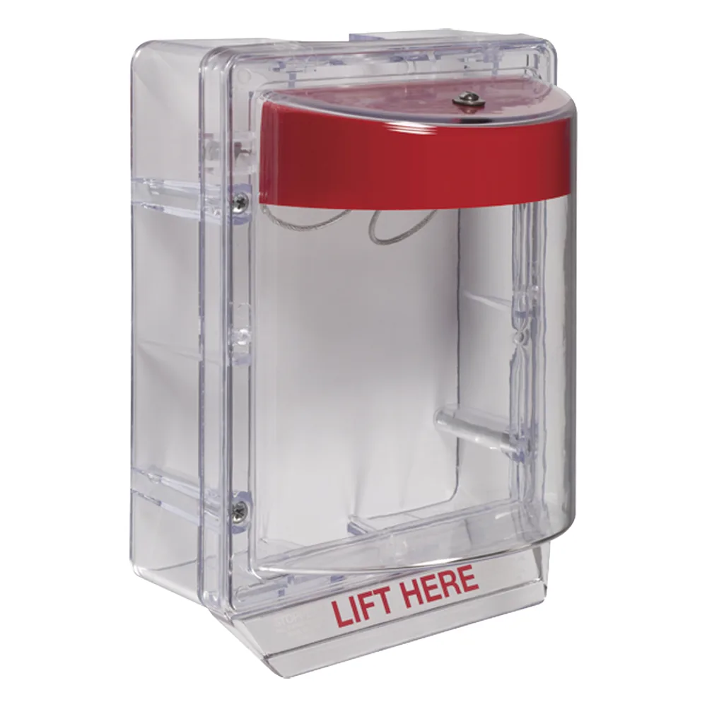 Cubierta Protectora Serie Stopper II® De Policarbonato, Con Bocina, Espaciador Transparente, Montaje en Superficie, Sin Etiqueta