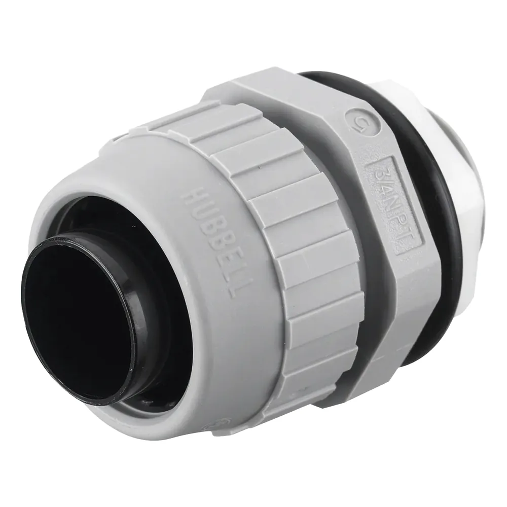 Conector Recto de Nylon de 3/4" para Tubería Liquidtight Polytuff.