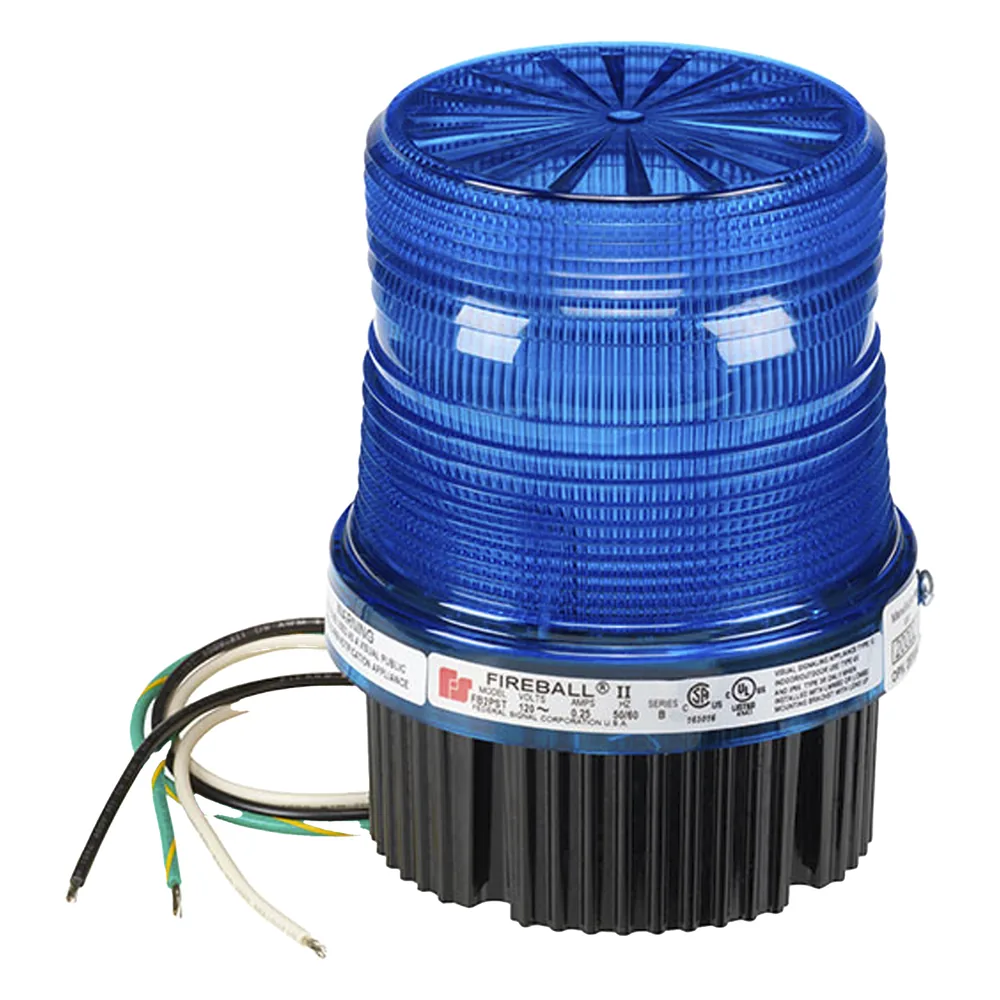 Luz Estroboscópica Fireball® / 120 VAC 50/60 Hz / Montaje Superficie o Tubo 1/2" NPT / Domo Ambar / Uso Industrial y Señalización Privada