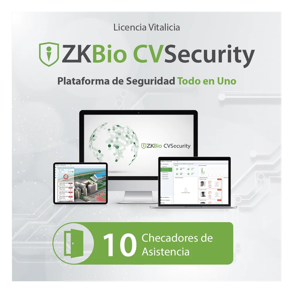 Licencia para ZKBio CVsecurity permite gestionar hasta 10 dispositivos para tiempo y asistencia