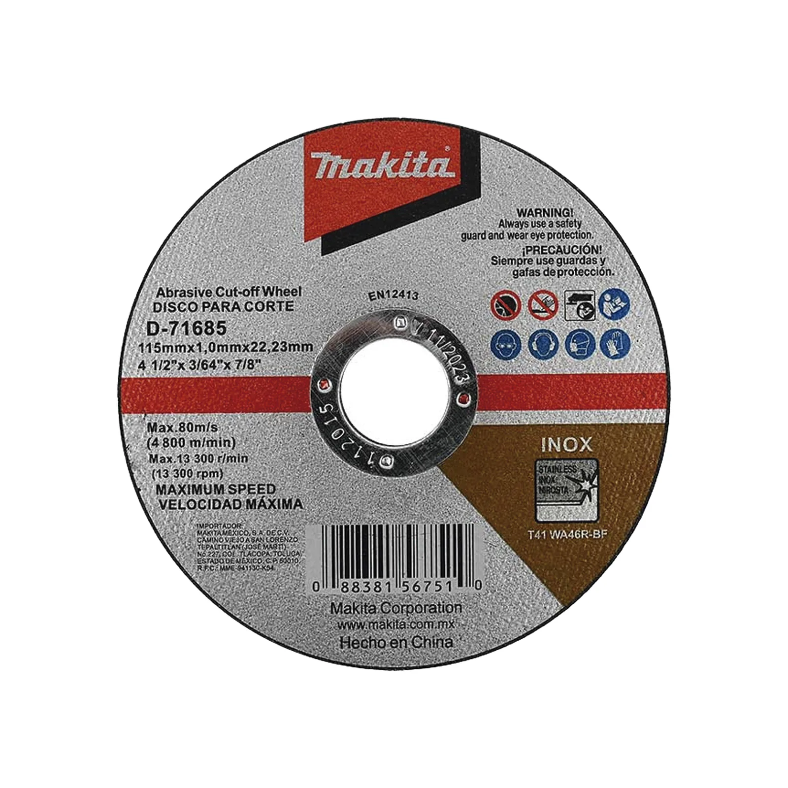 Disco 4 - 1/2"/ Inox y Acero