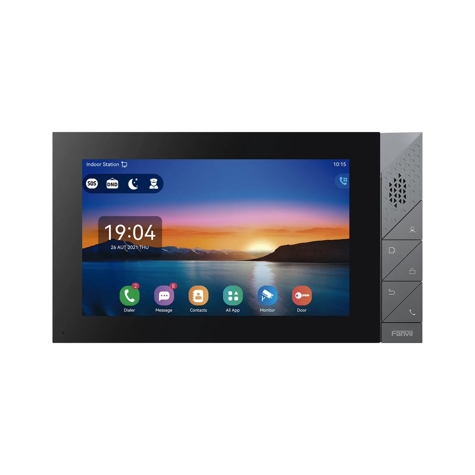 Monitor IP/SIP para interior con Android, Wi-Fi, Bluetooth, pantalla táctil de 7", audio de 2 vías, PoE, 8 interfaces de entrada de alarma.