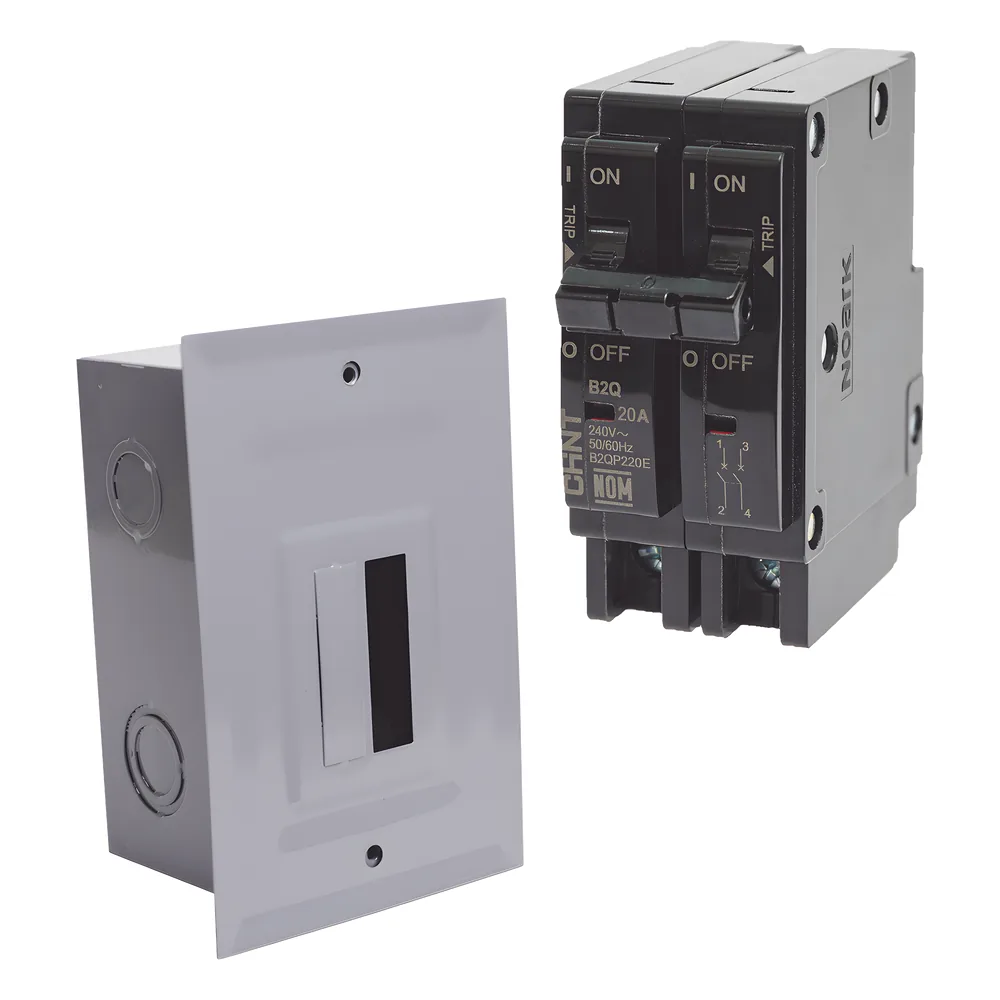 Kit Centro de Carga para empotrar con 1 Interruptor Térmico de 2 Polos, 15Amp 120/240Vca 10kA.