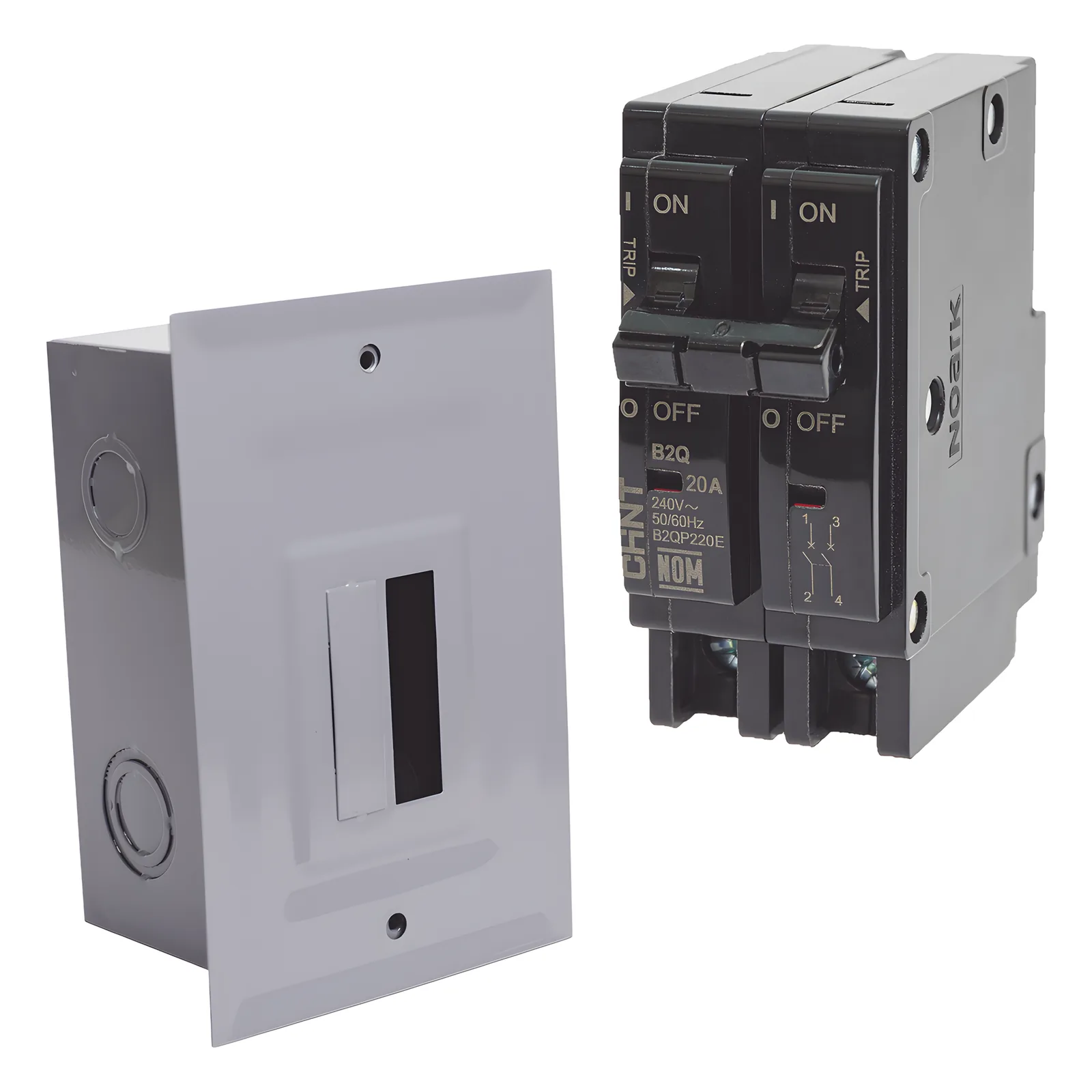 Kit Centro de Carga para empotrar con 1 Interruptor Térmico de 2 Polos, 30Amp 120/240Vca 10kA.