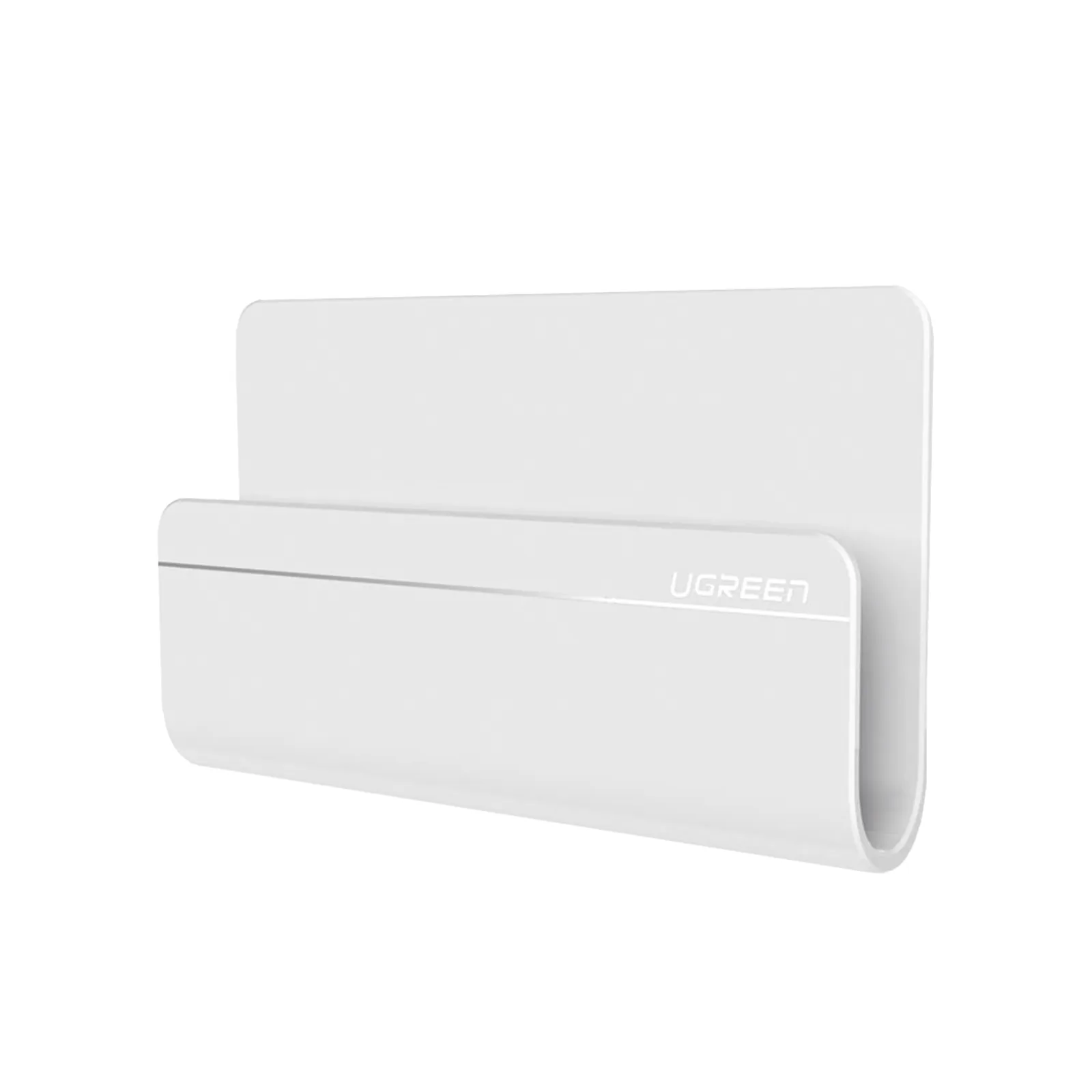 Soporte de Pared Adhesivo para Teléfono / Diseño de Montaje en Pared / Protección De Silicona Antideslizante / Anti Arañazos / Adhesivo 3M / Soporta Dispositivos 165*81*26.5 mm. / Caja De ABS / Color Blanco