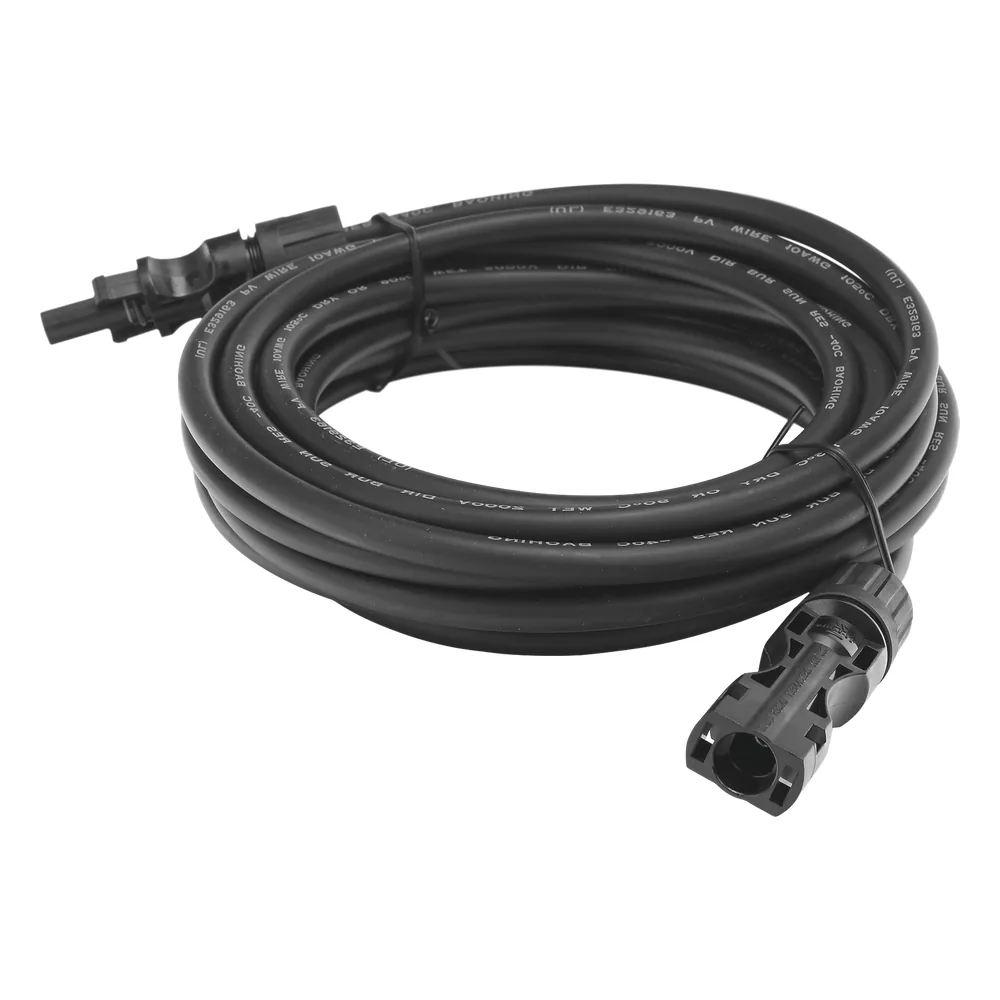 Cable Fotovoltaico 2.5 m, Negro, Calibre 10 AWG con Terminales MC4 en Ambos Extremos