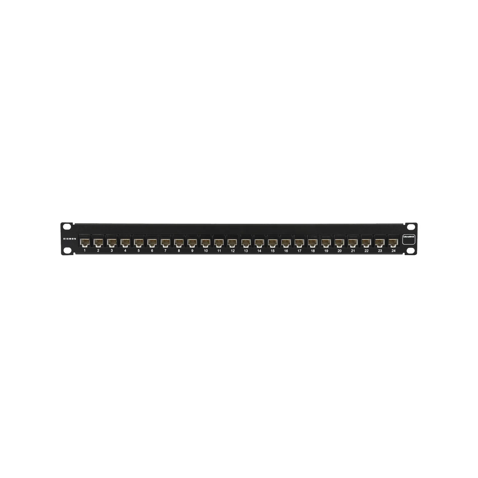 Patch Panel Ultramax. UTP, Precargado con Jacks Cat5e, 24 Puertos, Plano, 1U