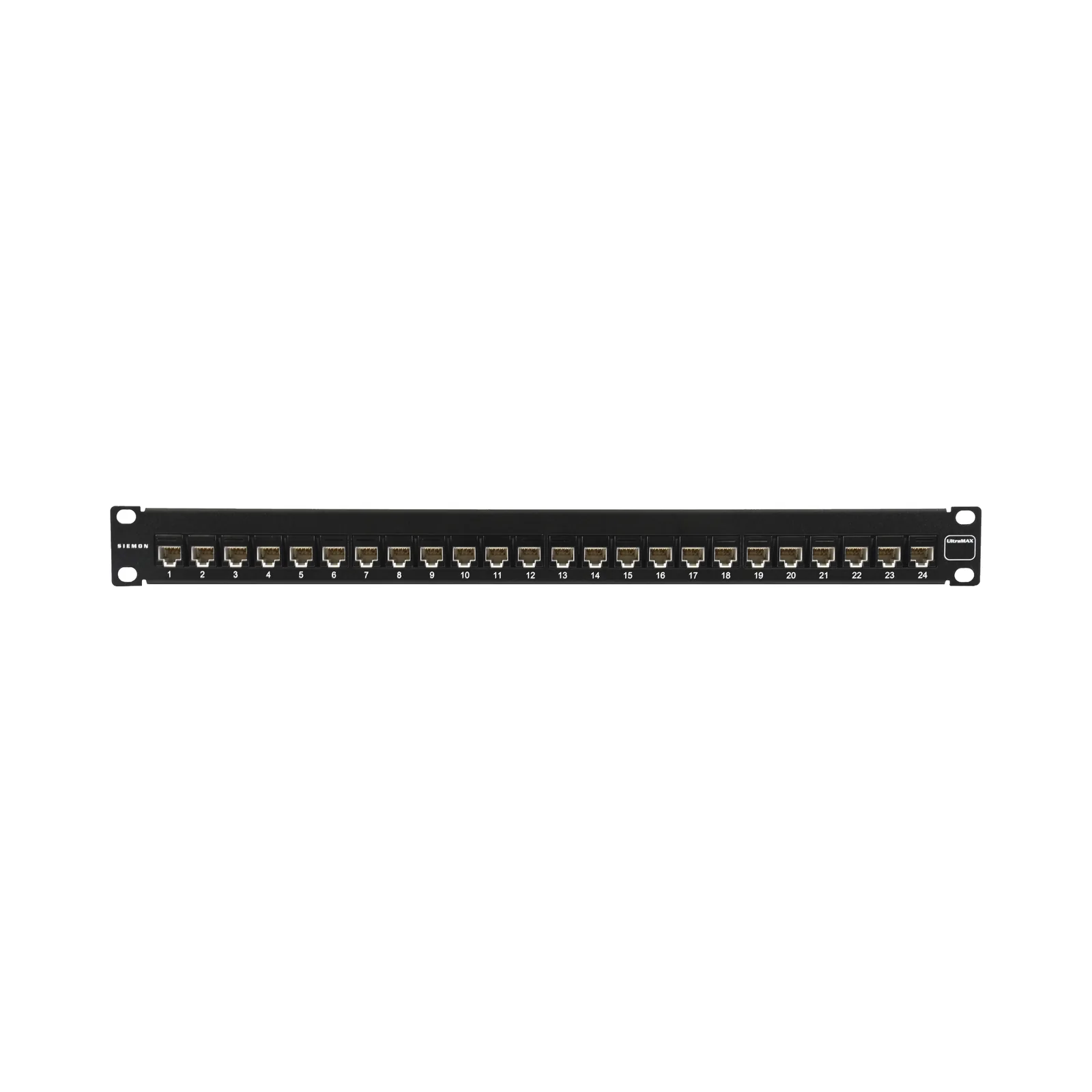 Patch Panel UltraMAX. UTP, Precargado con Jacks Cat6, 24 Puertos, Plano, 1U