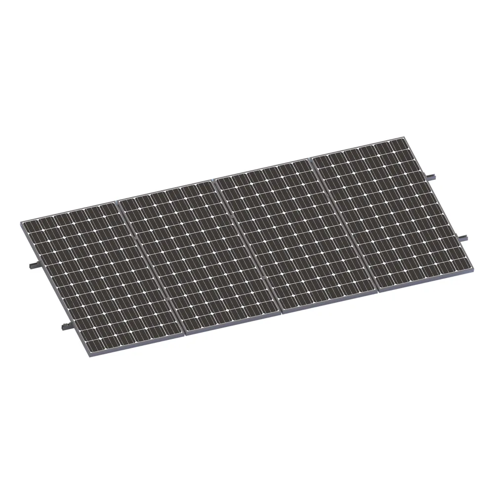 Kit De Minirieles Para Panel Solar Arreglo 1X4 Para Instalación Plano En Lámina
