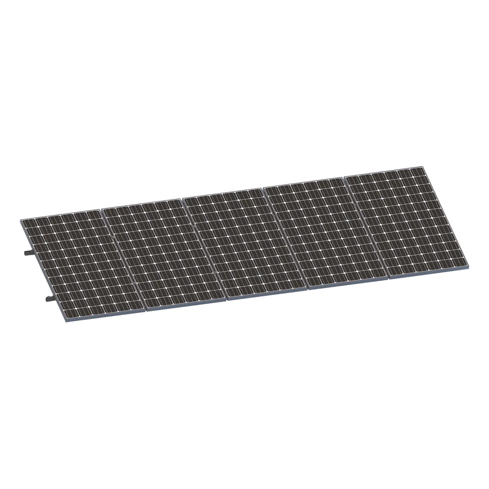 Kit De Minirieles Para Panel Solar Arreglo 1X5 Para Instalación Plano En Lámina
