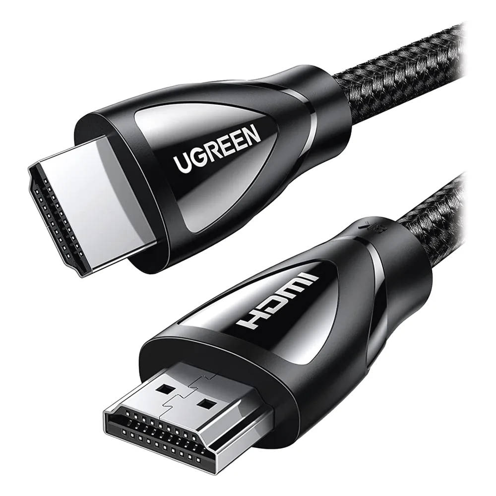 Cable HDMI 2.1 de Nylon Trenzado / 1 Metro (3.28 Pies) / 8K@60Hz/4K@120Hz / eARC (Canal de Retorno de Audio) / HDR10+ / VVR / HEC (Canal Ethernet HDMI) / ALLM / 3D / Dolby Atmos / Dolby Vision / 48 Gbps / Mayor Duración.