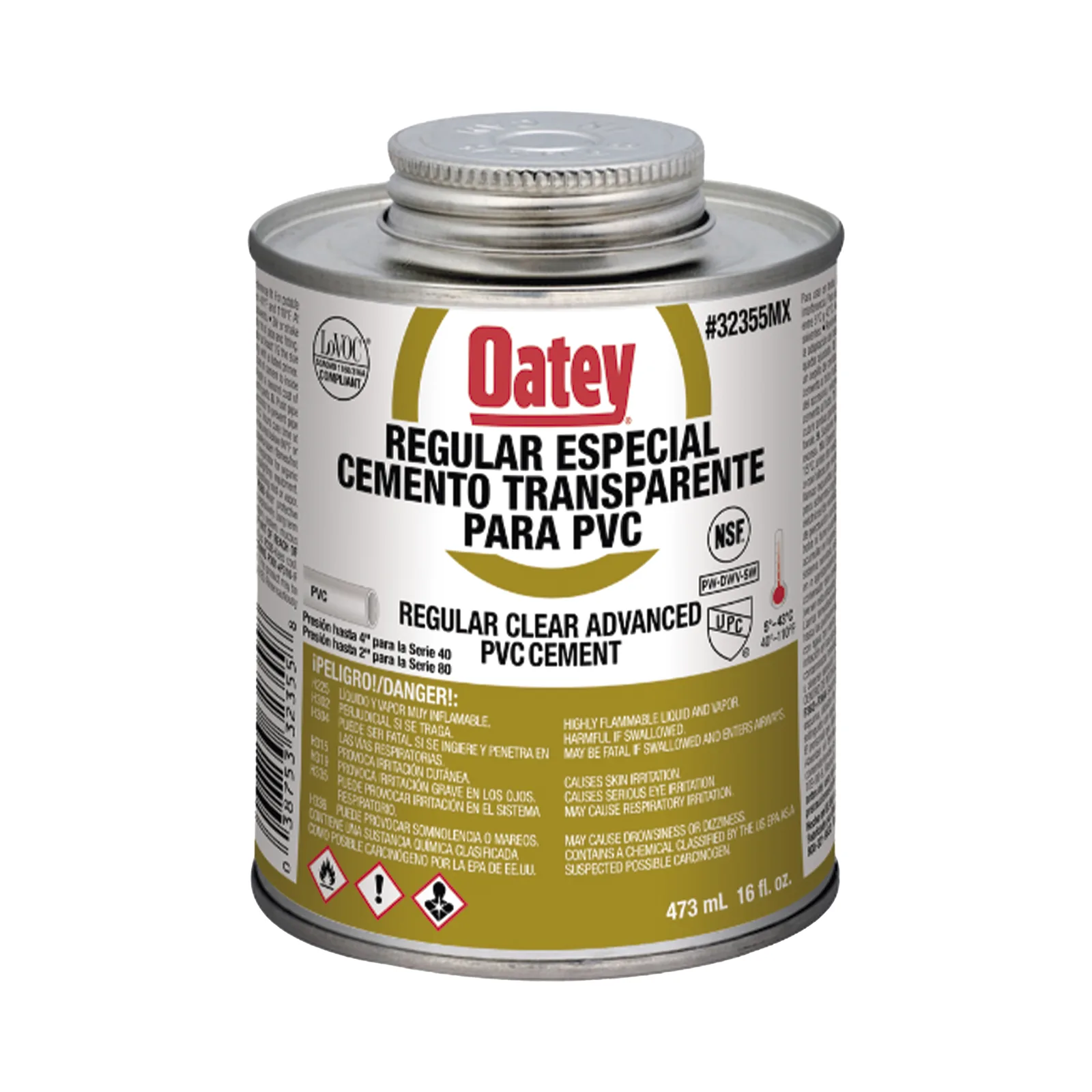 Pegamento / Cemento Claro de 473 ml para Tubo Conduit PVC Pesado.