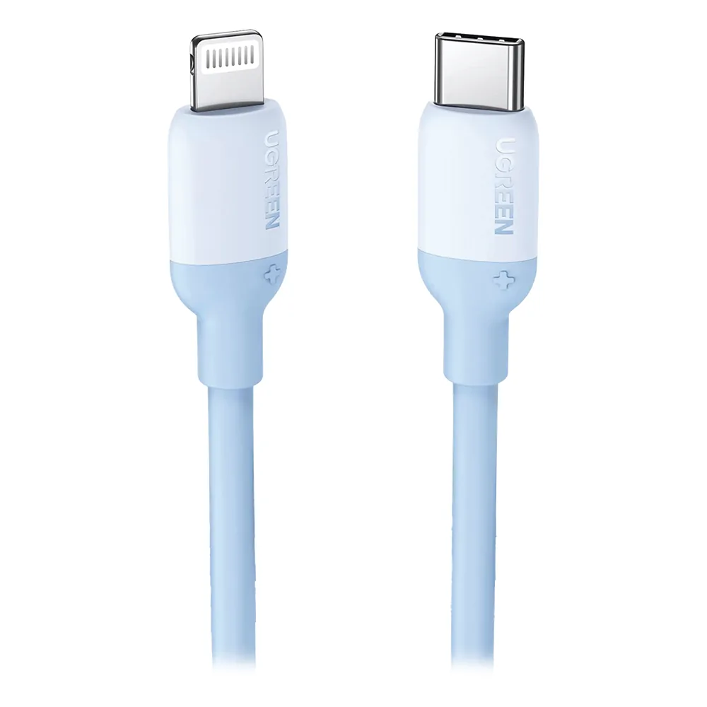 Cable USB-C a Lightning / Certificado MFi / 1 Metro / Adecuado para iPhone, iPad, iPod / Carga Rápida PD 20W / Sincronización de Datos de hasta 480 Mbps / Goma de Silicona y TPE. / Suave al Tacto / Color Navy Blue