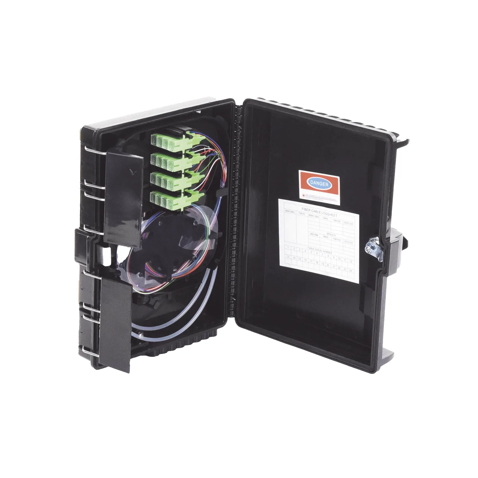 Cierre de Empalme para 24 Fusiones de Fibra Óptica, Interior/Exterior, con 16 Acopladores SC/APC y Splitter 1x16 SC/APC Incluido, IP65